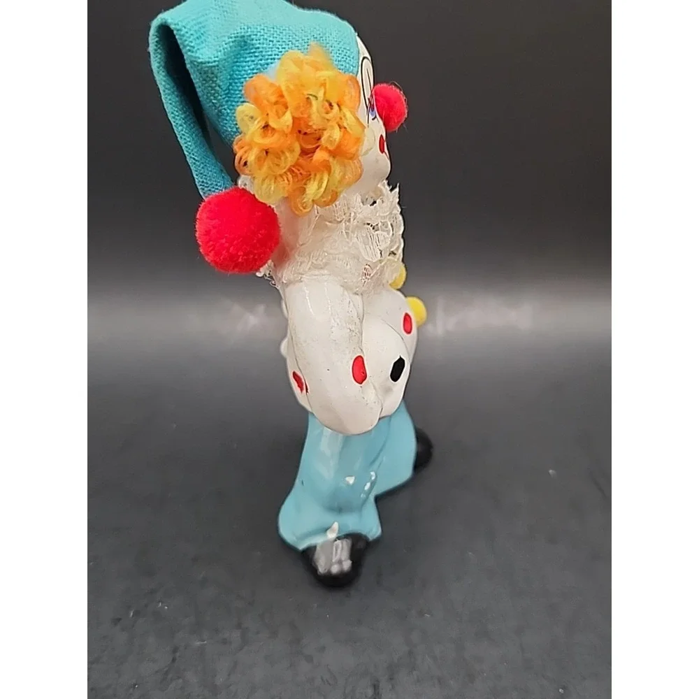 Vintage Porcelain Circus Soccer Clown Decorative Hair & Felt Hat‎ 4.75